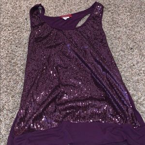 purple sequenced tank top